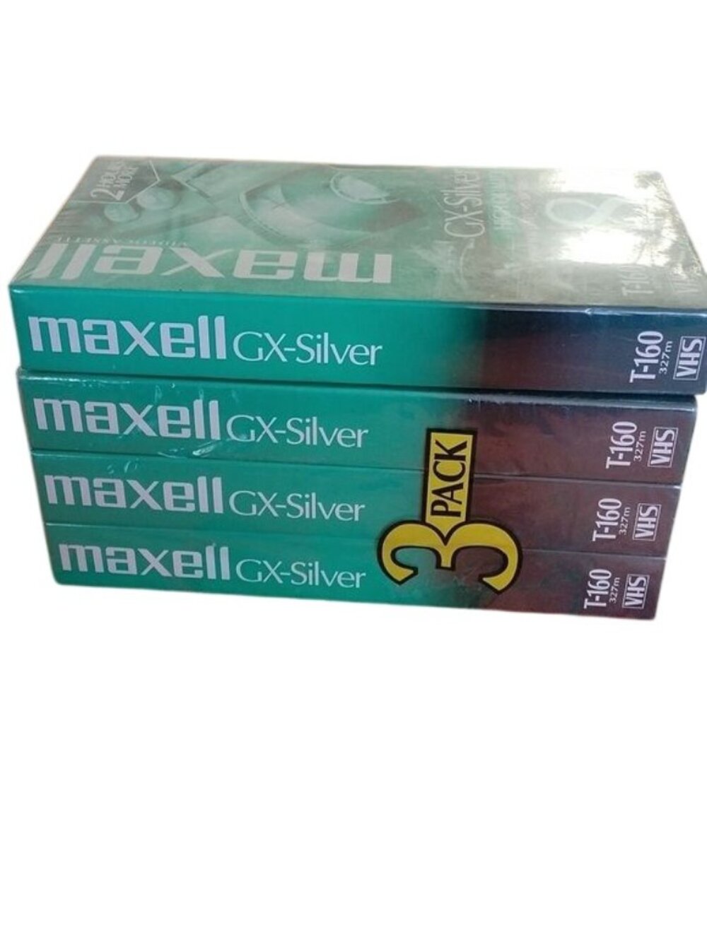 Maxell GX-Silver 8 Hour VHS Blank Tapes T-160, set of 4